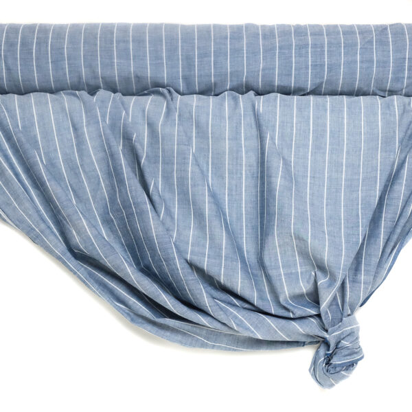 an image of striped indigo dyed fabric