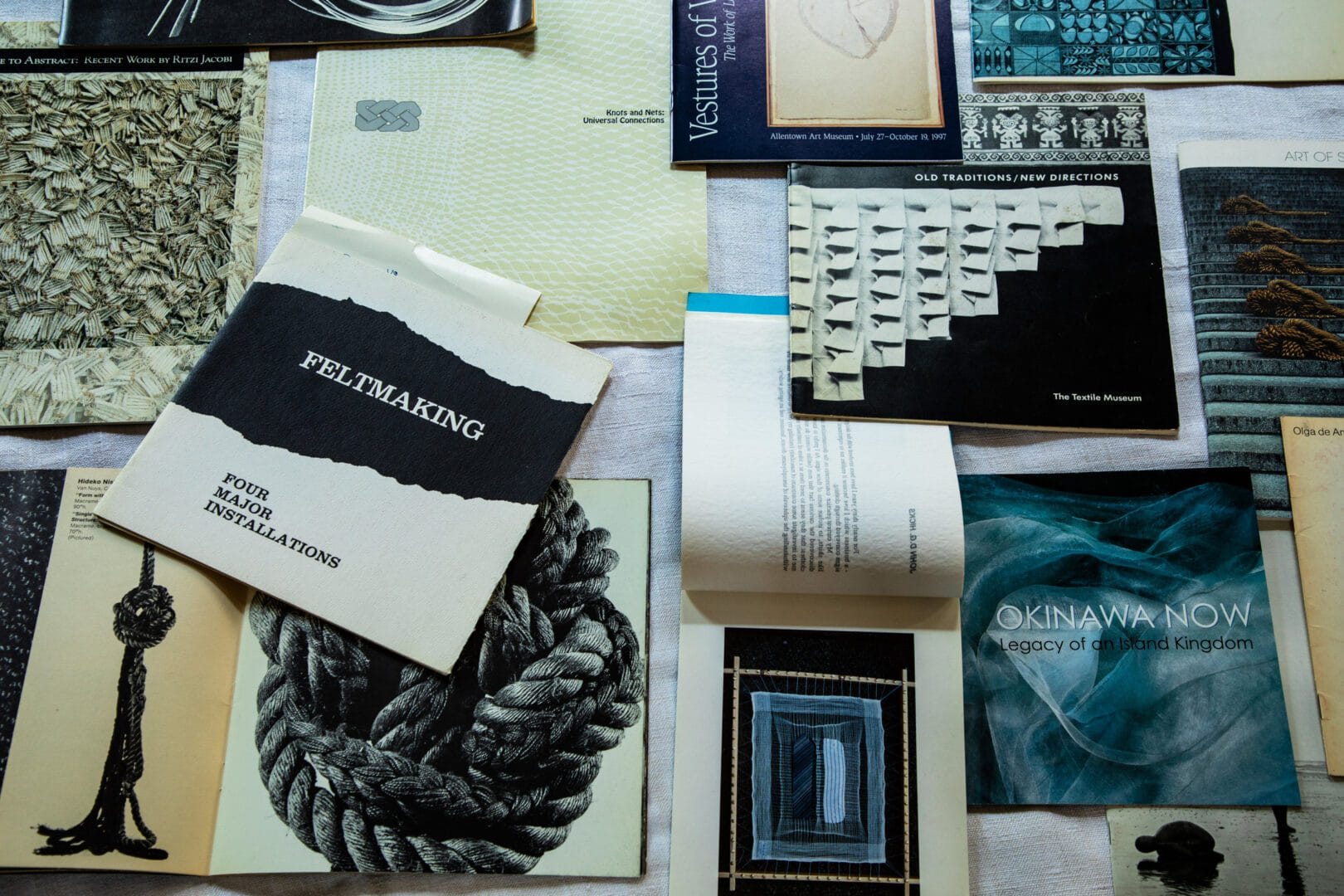 Art books with knot and rope designs.