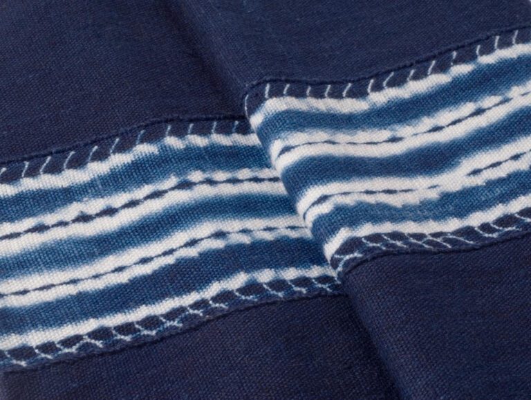 Blue and white patterned fabric