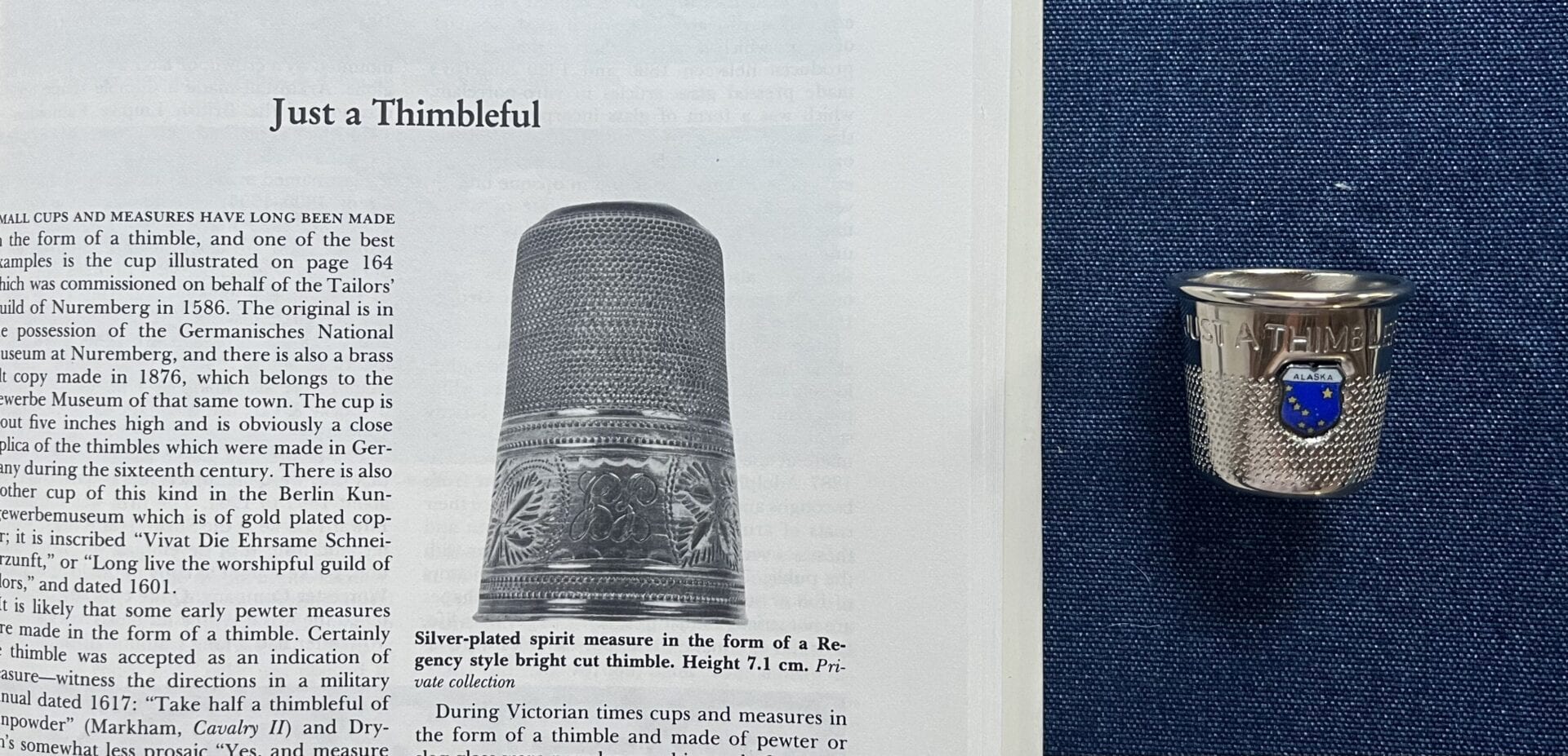 Silver-plated thimble spirit measure.